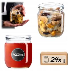 Kadax Befőttesüveg 425 ml Befőttes Üveg Méz Lekvár 24 Db Fi 82 (K6673)