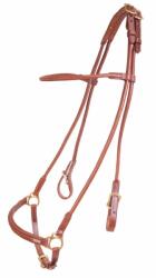 KARLSLUND Bőr lovaglózabla hannoveri orrszíjjal Karlslund barna