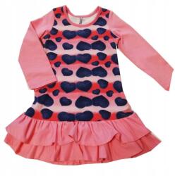  Szív mintás kislány ruha rózsaszín 140cm (SUK-SERCA-ROZ/140)