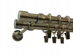 ESTAdeco Dupla Függönykarnis Luna Arany Antik Ø19+19mm 160cm (karnisz II fi19 Złoto Antyk LUNA)