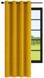 NOW-ART Kész bársony függöny 140x250 cm, karikás, sima függöny, Mustársárga (5905575587862)