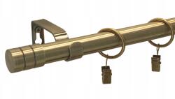 ESTAdeco Függönyrúd Egyágú Fém, végzárókkal, loft stílus, antik arany, 19 mm, 180 cm (karnisz LOFT I 19mm MIX Złoto antyk)