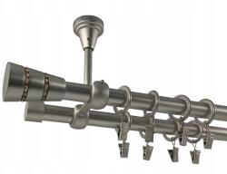ESTAdeco Fém Függönysín Mennyezetre Szerelhető 19+19mm galvanizált Szatén 160cm Végződés MIX (karnisz SUFIT II 19+19mm SATYNA MIX)