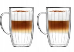 Vialli Design Magas pohár szett Tulip füllel 350 ml (8975 KOMPLET CAPPUCCINO PODWÓJNE ŚCIANKI)