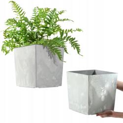 Kadax Virágtartó 25cm Fedél Betéttel Virágágyás Műanyag Szürke (K9937)