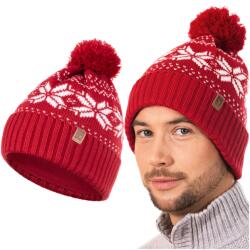 Heyo Férfi Téli Sapka Norvég Mintával, Pomponnal, Meleg Norvég Stílusú Sapka Polár Béléssel (HCU004) - allegro - 2 055 Ft