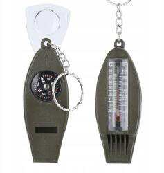  Katonai Turista Professzionális 4IN1 Síp Kompassz Hőmérő Nagyító (17996)