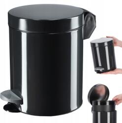 Kadax Hulladékgyűjtő Kosár 5L-ES Hulladékgyűjtő Vödör Pedállal Fekete Acél (K7772)