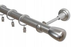 Imperia Deco Függönykarnis Szimpla Fém Ezüst Csendes Kerekek 25 mm 200CM Turako (KAR.MET. I /25/ 200cm Satyna TURAKO)