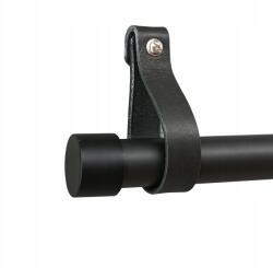 ESTAdeco Függönykarnis 25 mm Fekete 180 cm tartóval, Bőr hatású fekete 1 (karnisz czarny I 25mm skóra czarny 1)