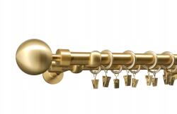 ESTAdeco Függönykarnis Dupla 19+19mm Arany Matt 160cm Modern (karnisz II 19+19mm Mosiądz Mat Kula Modern)