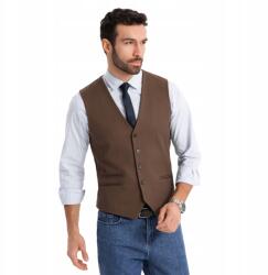 Ombre Férfi öltöny mellény klasszikus részletekkel barna V2 OM-BLZV-0142 XL (167031)