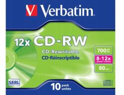 Verbatim CD Verbatim Cd-rw 700 Mb 10 db