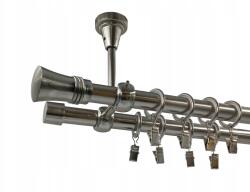 ESTAdeco Fém Függönysín Mennyezetre Szerelhető 19+19mm galvanizált Nikkel 160cm Végváltozatok (karnisz SUFIT II 19+19mm NIKIEL MIX)
