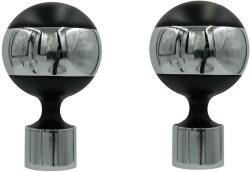 ESTAdeco Gömb Végződés szett 2db. Függönykarnis Ø 19 Fekete Króm