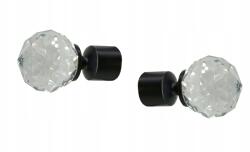 ESTAdeco Karnisvégződés, fi 19 mm, kristályos Crystal, 2 darabos szett, Matt Fekete (końcówka fi19mm CRYSTAL CZARNY MAT)