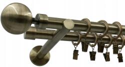 ESTAdeco Függönyrúd Kettős Antik Arany Ø19+19mm Gömb 160cm (karnisz II Techno fi19 Złoto Antyk KULA)
