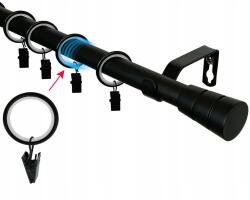 Imperia Deco Függönyrúd Egyágú Fém Fekete Végválasztékkal Loft 19 mm 200 cm (KAR.MET. I /19/ 200cm Czarny Mat MIX LOFT)