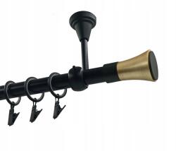 Imperia Deco Függönykarnis szimpla Fém Mennyezet 19mm Fekete Matt 300cm Trapéz Black&gold (KAR.MET I SUFIT /19/ 300cm CZARNY TRAPEZ GOLD)