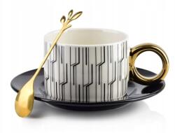 Mondex Porcelán teáscsésze arany kanállal 230 ml (HTPW4507)