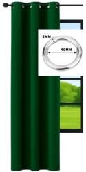 NOW-ART Kész Függöny karikákkal 140x230 sima matt üveg zöld erkélyre (LEN-1 145x230 na przelokach kółkach)