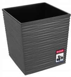 Kadax Virágtartó 40 cm Fedél Betéttel Műanyag Szürke (K4263)