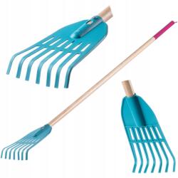 Kadax Kerti Fűlevél Gereblye Fa Nyél 150 cm Női Gereblye 7 Fog (K3438)