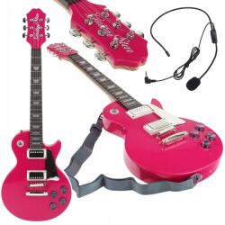Nobo Kids Elektromos Rock Gitár Karaoke Mikrofonnal Gyerekeknek Dallamok Alapozók (CH-261091)