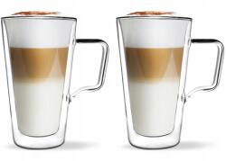 Vialli Design Szett 2 db boroszilikát üvegből készült latte pohár, elegáns, 350 ml (26490)