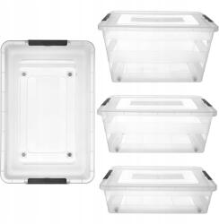 Kadax Tárolódobozok Fedéllel 3db-OS Műanyag Rendszerező Készlet (K10493)