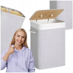 Songmics Mosókosár Tetővel Szabadon Álló Bambusz Mosókosár Összecsukható 72L Boho (14102875)