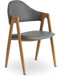 Klubfotel WILLY étkezőszék szürke műbőrrel