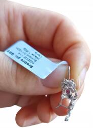  Ezüst Fülbevaló Kislány Gyerek Lógó Macskák Ezüstből 925 (KDZJR 114)