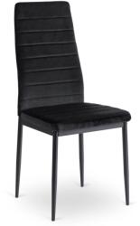 Klubfotel Bőrhatású étkezőszék NARIS, fekete bársony
