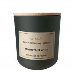 ESTAdeco Repcegyertya, Természetes, Öko, Vegán, 270 ml, Wine illat, 80 óra égési idő (Świeca Czarny Mat Mountain Wine 270ml)