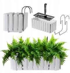 Kadax Erkélydoboz Virágtartó Fogantyúk 38x18x16, 5 cm Fehér (K8426)