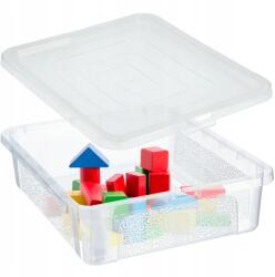 Kadax 10L-ES Műanyag Tartály Fedéllel Átlátszó Zárható Doboz Rendszerező (K9492)