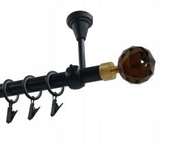 Imperia Deco Függönykarnis szimpla Fém Mennyezeti 19mm Fekete Matt 140cm Crystal Brown Gold (KAR.MET I SUFIT/19/140cm CZARNY CRYSTAL BROWN)