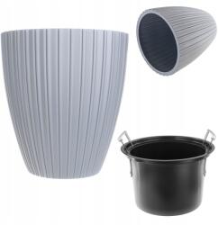 Kadax Virágtartó 40cm Virágtartó Betéttel Műanyag Szürke (K10158)