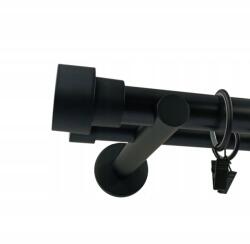 ESTAdeco Dupla Függönykarnis Fekete fi25+19mm 160cm Bélyegző (karnisz II 25+19mm Czarny Mat STEMPEL)