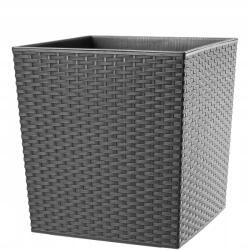 Kadax Virágtartó 30 cm Fedél Betéttel Műanyag Szürke (K3707)