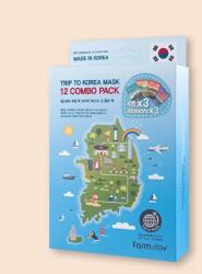 Farmstay Set de măști pentru față Trip To Korea Mask 12 Combo Pack - 23 ml * 12 buc Masca de fata