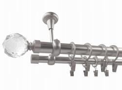 ESTAdeco Fém Kétsoros Függönysín, Mennyezetre Szerelhető, szatén, végzáró szett, 25+19 mm, 180 cm (karnisz SUFITOWY II 25+19mm MIX Satyna)