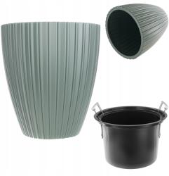 Kadax Virágtartó 40cm Fedél Virágágyás Betét Műanyag Zöld (K10160)