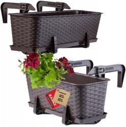 Kadax Erkélydoboz 40+60cm Virágtartó Állvány Fogantyúk 2db (K4556)