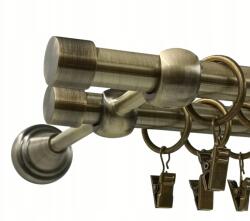 ESTAdeco Függönykarnis Dupla Arany Antik 16+16mm Luna 160cm (karnisz II fi16 Złoto Antyk LUNA)