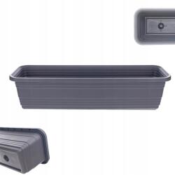 Kadax Erkélyláda, antracit színű, 60cm hosszú, polipropilén, UV-álló, 11.5cm széles (K9976)
