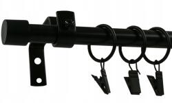 ESTAdeco Függönyrúd Fekete Matt Loft Ø16mm Luna 160cm (karnisz I LOFT fi16mm CZARNY MAT LUNA)