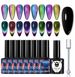 10 db-os mágneses hibrid lakk szett cat eye színes (lakierów hybrydowych cat eye kolor)