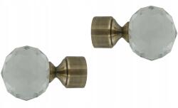 ESTAdeco Függönykarnis végzáró fi 19 mm kristály Crystal szett 2 db Arany Antik (końcówka fi19mm CRYSTAL Złoto antyk)